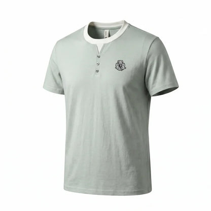 designer men's summer vacation two piece t-shirt round neck embroidered british style short sleeve casual fashion men's wear top