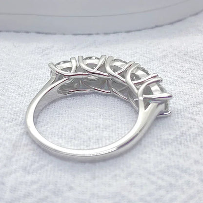 5mm 6.5mm Full Moissanite Ring for Women S925 Sterling Silver Eternity Sparkling Diamond Band Wedding Rings Jewelry