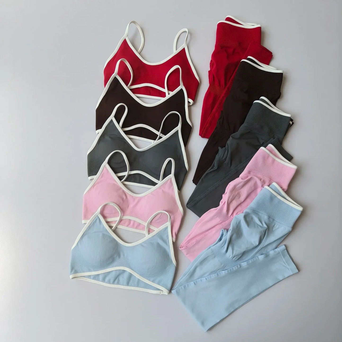 Women 2pcs Sport Sets Gym Push Up Yoga Pants Hollow Back Fitness Bras Workout High Waist Leggings Seamless Tights  Gym Set Suit
