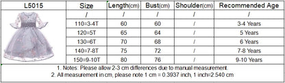 2023 Summer Party Dresses For Girls Kids Embroidery Flower Girl Dress Half Sleeves Children Elegant Birthday Princess Dresses