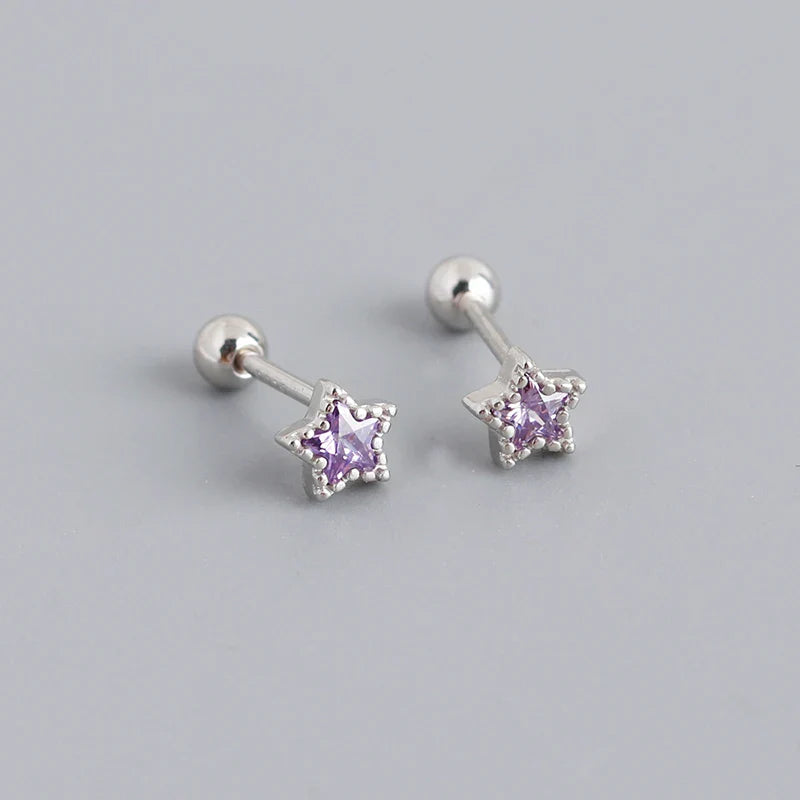 925 Sterling Silver Fashion Korean Petal Screw Bead Stud Earrings for Women Charm Ear Bone Piercing Jewelry Accessories