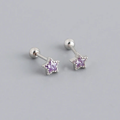 925 Sterling Silver Fashion Korean Petal Screw Bead Stud Earrings for Women Charm Ear Bone Piercing Jewelry Accessories