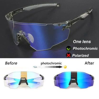 Photochromic Polarized Cycling Glasses Men Women Bike Glasses UV400 Eyewear Sunglasses HikingMTB Road Bicycle Goggles