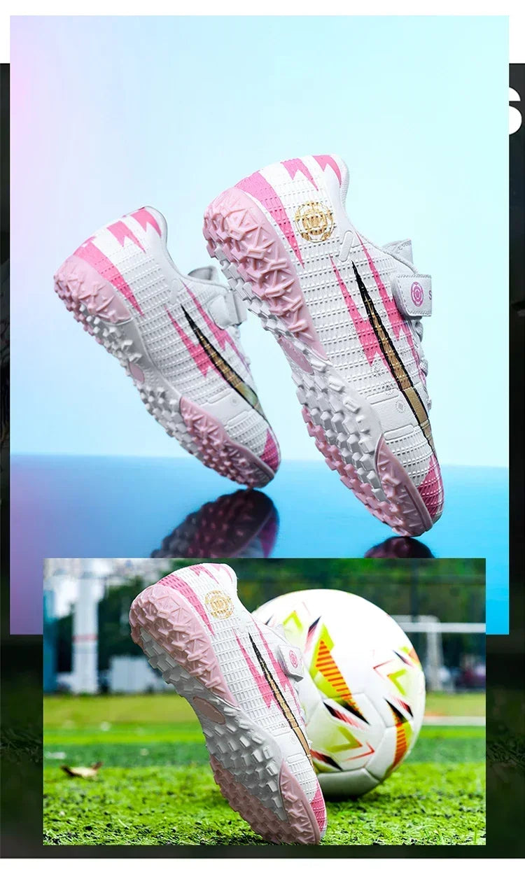 New Child's Football Shoes Society Professional Original Child's Society Cleats Kid Sneakers Indoor Soccer Trainers Youth Sports