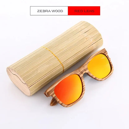 Men bamboo Wood Sunglasses Women Retro Vintage Polarized zebra Wooden Glasses Oculos De Sol Square Summer Goggle paper box