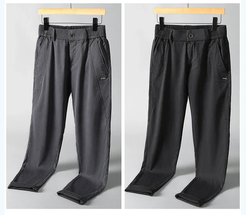 2025 Spring Thin Brand Men's Lyocell Pants Casual Business Straight Elastic Waist Comfortable Trousers Pants for Male
