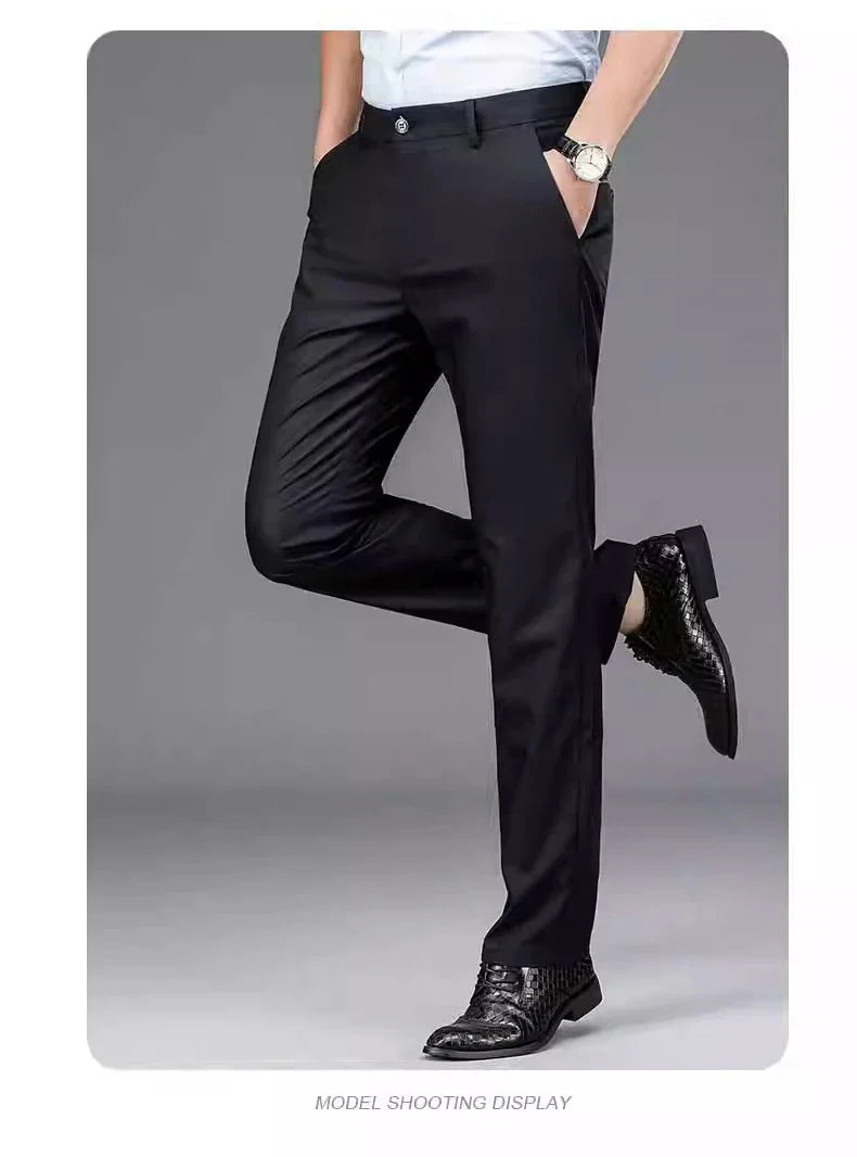 Men's Classic Fit Stretch Golf Dress Work Pants All-Day Comfort Performance Trousers for Business Party Wedding& Travel