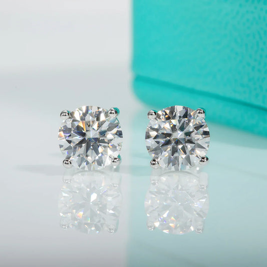2ct D Color Moissanite 925 Sterling Silver Stud Earrings for Women With Cer Certificate Jewelry Jewelry Custom Earrings