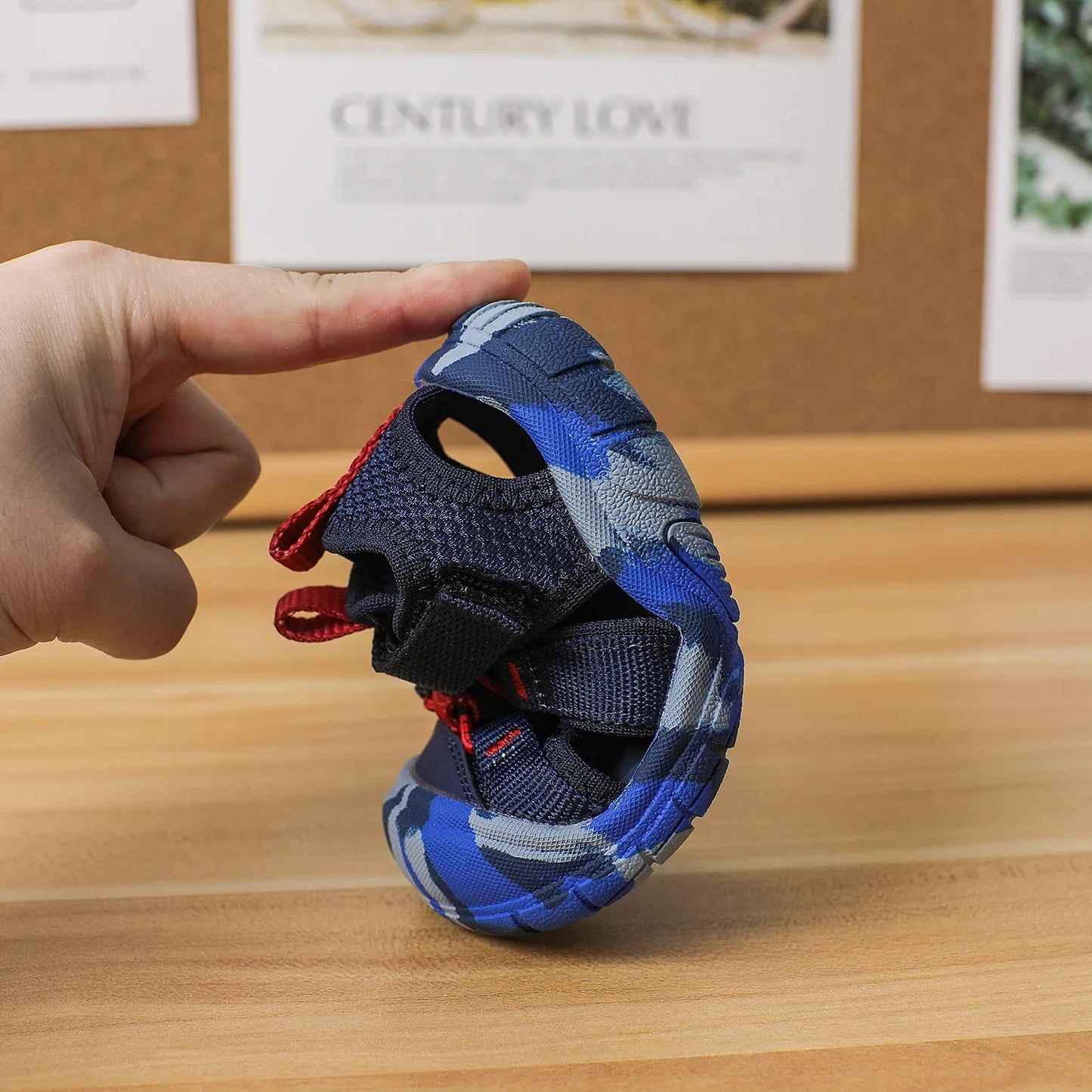 Baby Camouflage Sandals Boys Anti-kick Anti-slip Sport Sandals Girls Breathable Mesh Sandals
