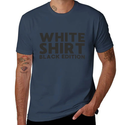 White Shirt Black Edition T-Shirt anime figures heavyweights cheap stuff Men's cotton t-shirt
