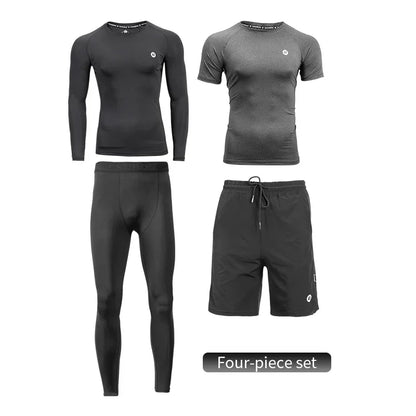 Men's Tracksuit Gym Fitness Running 5 Pcs/Set Quick Dry Sweat-absorb Compression Sport Suit Clothes Jogging Sport Wear