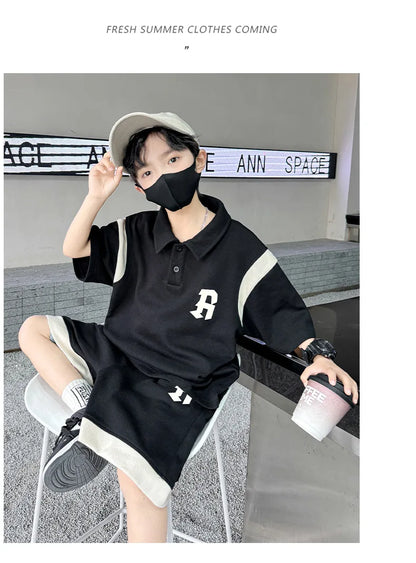 Teenagers Summer Boys Clothing Sets New Letter Fashion T-Shirt + Shorts 2Pcs Boys Suits Birthday Gift 5-14 Years Kids Clothes