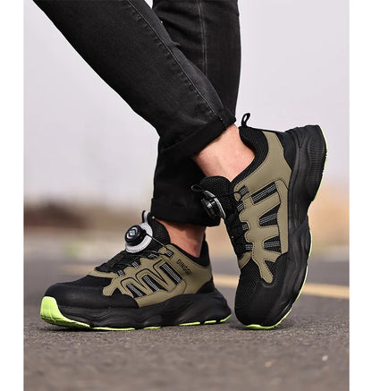 Men's Lightweight Steel Toe Caps Safety Shoes Anti Smashing Anti Piercing Work Shoes Fly Woven Labor Protection Footwear