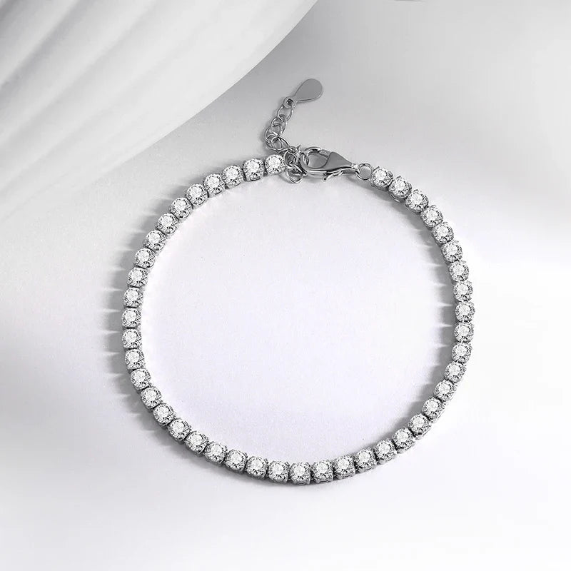3mm Moissanite Tennis Bracelet for Women Man Full Diamond Adjustable 15-20CM S925 Sterling Silver Jewelry Wholesale