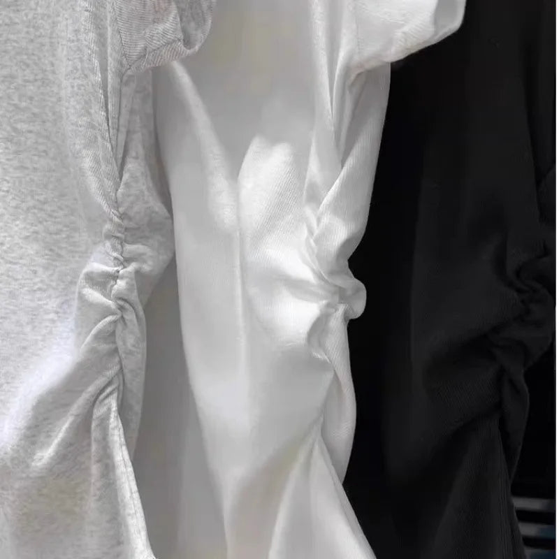 Camiseta Polo Feminina Curta Sexy de Verão em Algodão, Blusa Slim Básica Lisa de Manga Curta para Mulheres