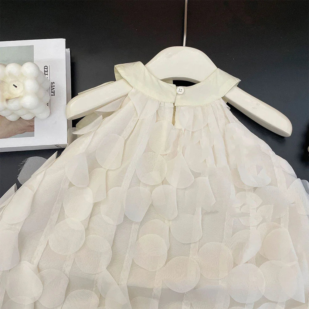 Bear Leader Girls' Dress 2023 Summer New Girls' Bow Fold Sleeveless Tank Top Dress Girls' Princess Dress Kids' Fashion Clothing
