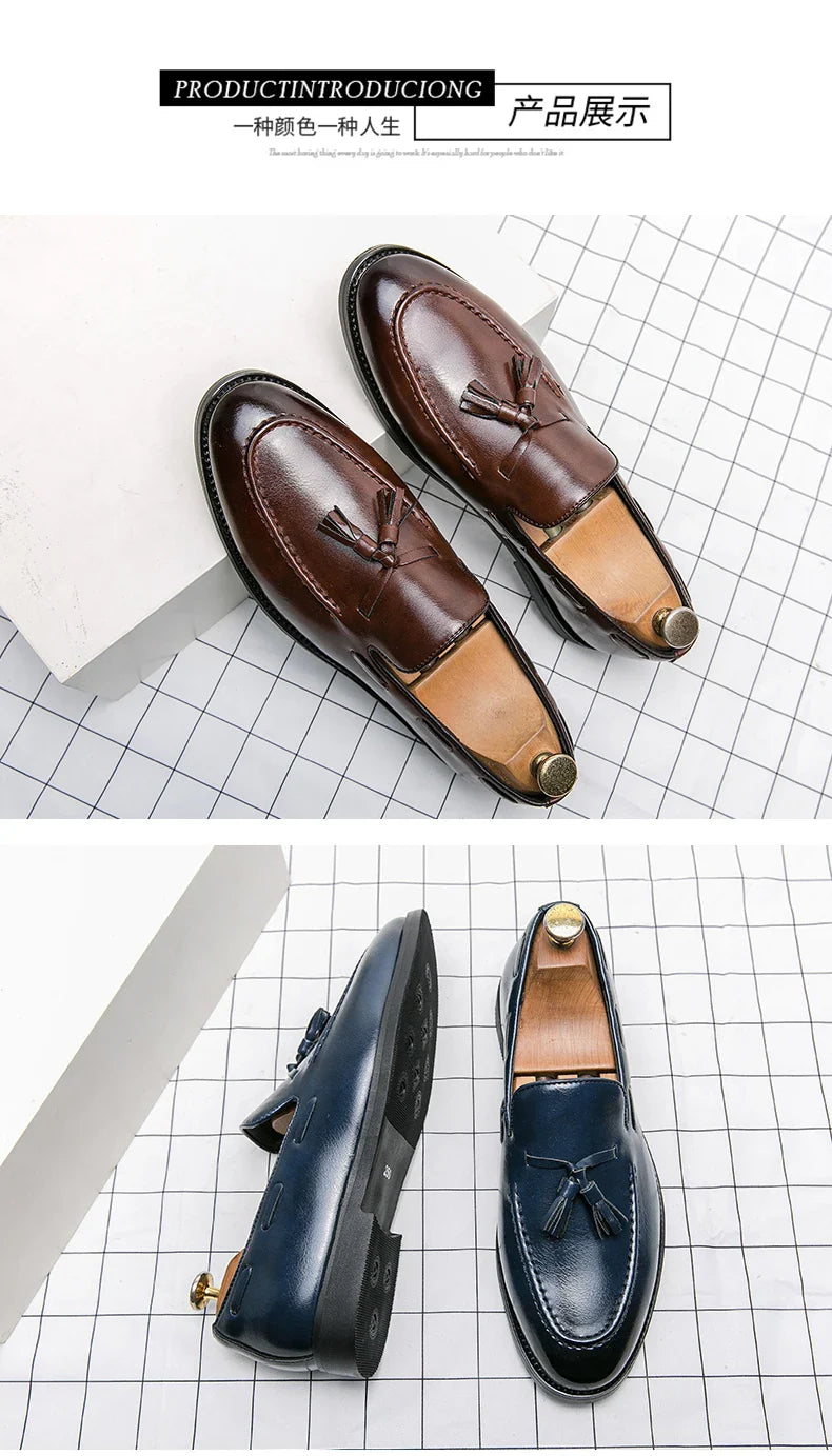 Classic Men Casual Loafers Driving Shoes Moccasin 2025 Fashion Male Comfortable Summer Leather Shoes Men Lazy Tassel Dress Shoes