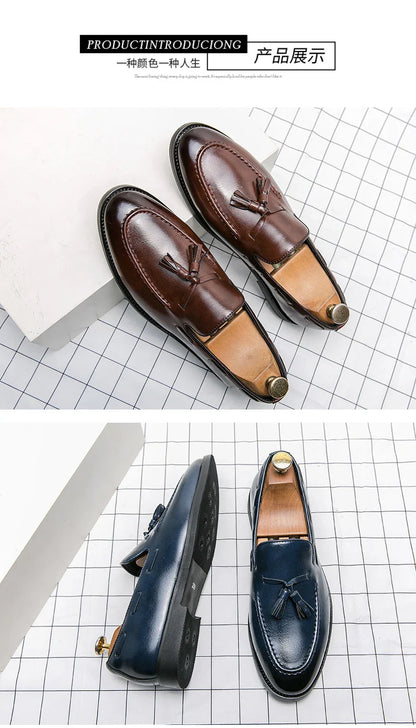 Classic Men Casual Loafers Driving Shoes Moccasin 2025 Fashion Male Comfortable Summer Leather Shoes Men Lazy Tassel Dress Shoes