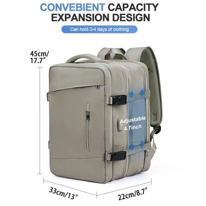 Travel Backpack for Women Expandable Weekender Hiking Laptop Backpack with USB Port Large Waterproof 40L Men's Backpack