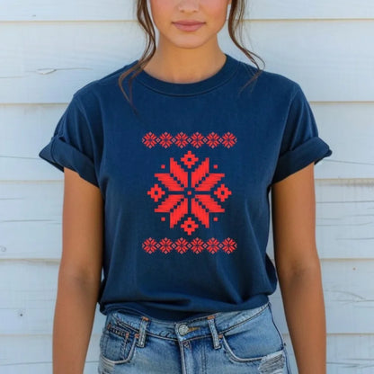 Shirt Ornament Print Shirt Ukraine Shirt Ukrainian T-shirt Gift for Women High Quality Cotton Tops Creativity Style