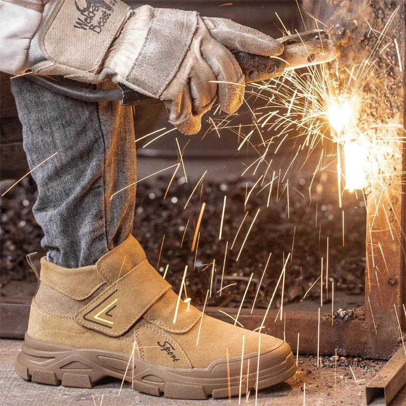 Construction Work Boots Anti-smash Anti-puncture Safety Shoes Men Steel Toe Boots Scald Proof Welding Boots Indestructible Shoes