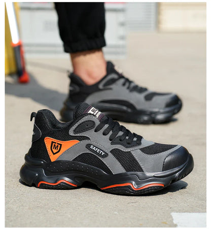 Lightweight Safety Shoes Men Work Shoes Steel Toe Cap Working Boots Sneakers Man Anti Puncture Breathable Sport Work Footwear