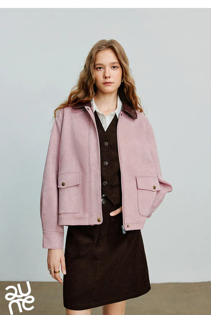 Women Midi Skirt 2025 Autumn New Retro Corduroy Elastic Waist Pure Cotton A Line Mini Skirt