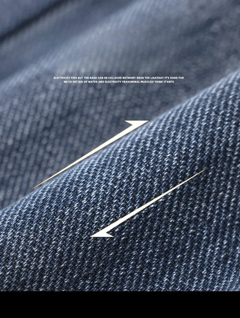  Brand Clothing Spring Summer Slim Men's Jeans Casual Breathable Cotton Fabric Stretch Denim Pants Blue Trousers Male Plus Size