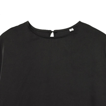Lace Asymmetric Black Shirts Woman Blouses Spring Autumn 2026 Minimalist Women's O-Neck Long Sleeve Top Korean Style Blouse
