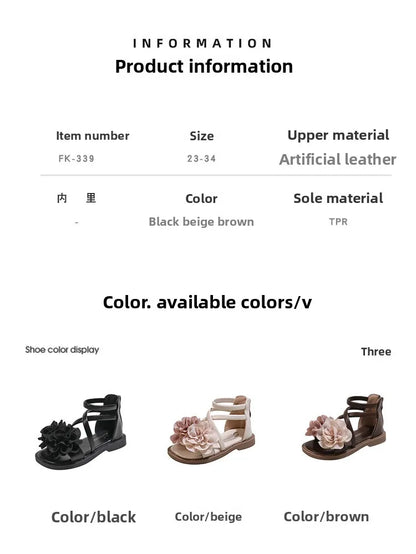 Girls' Sandals 2026 Summer New Children's Flower Princess Shoes Soft Sole Anti Slip Baby Girls' Roman Sandals