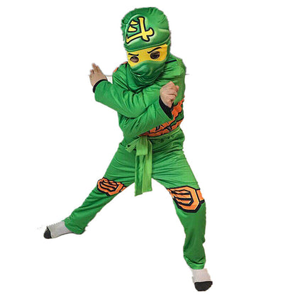 Kids Leg Ninja Cosplay Superhero Jumpsuit Kids Anime Ninja Costume Fancy Party Dress Carnival Halloween Costume with Toy Fork