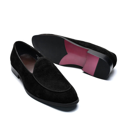 Luxury Italian Wedding Party Men's Loafer Dress Shoes Cow Suede Leather Slip-on Gentleman Fashion Suit Formal Shoes Man Footwear