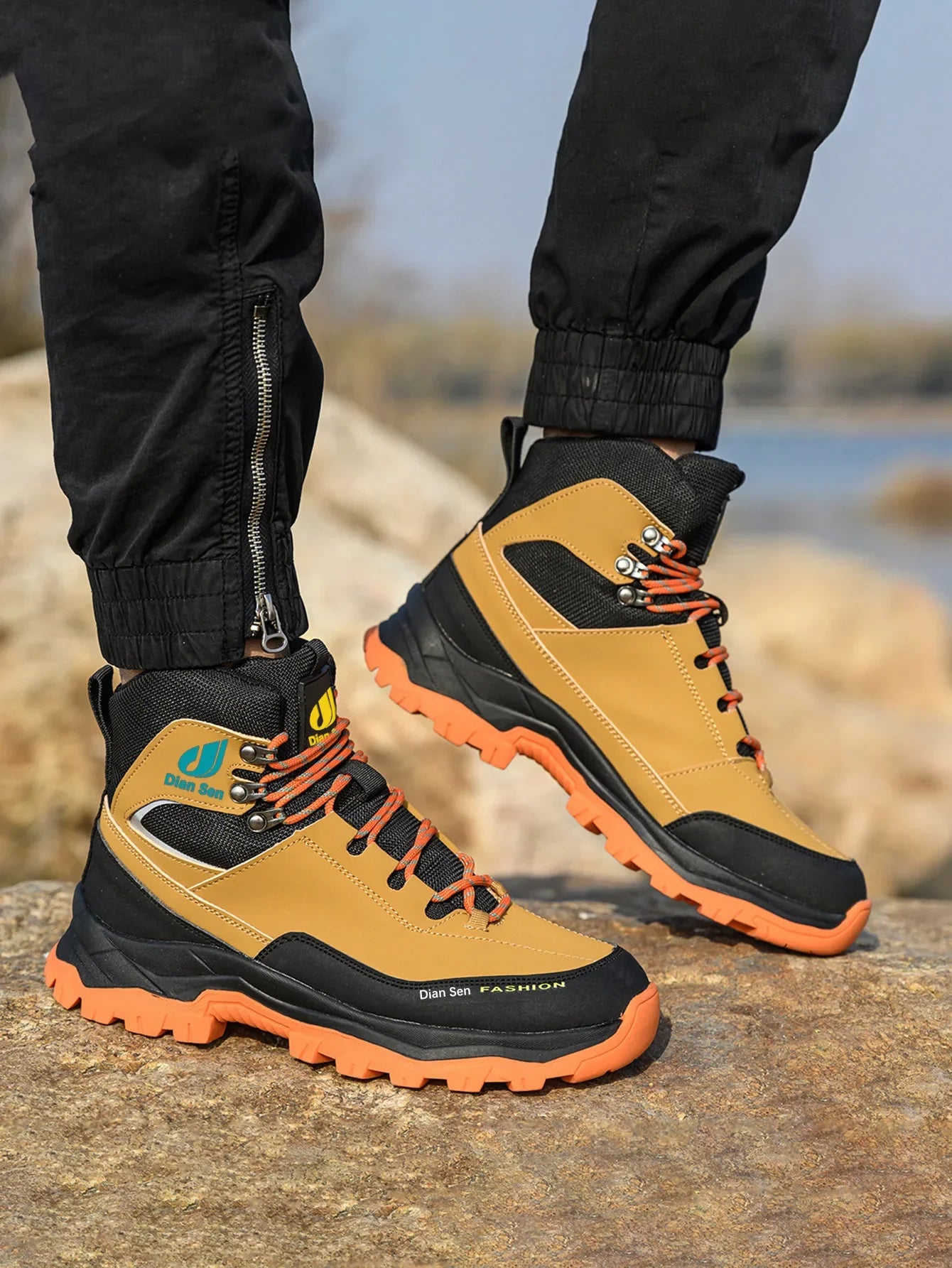 Men Work Boots Puncture-Proof Waterproof Work Shoes Steel Toe Safety Boots Industrial Indestructible Boots Side Leather Shoes