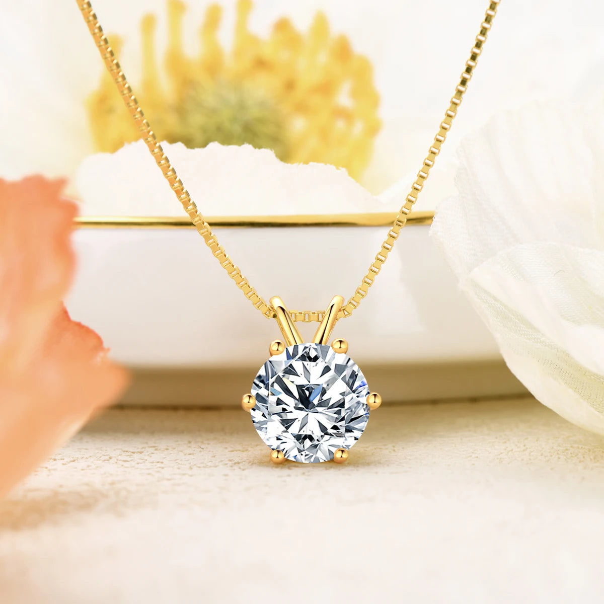 6.5mm 1CT Moissanite Earrings Pendant Necklace Original 925 Sterling Silver Earring For Valentine's Day Jewelry Set Gift