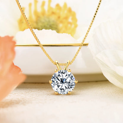 6.5mm 1CT Moissanite Earrings Pendant Necklace Original 925 Sterling Silver Earring For Valentine's Day Jewelry Set Gift