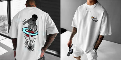 One Piece Japanese Anime Men's  T-Shirt Boy Children's  Cotton Y2K Harahiko Trend Hip Hop Boys and Girls  Short Sleeves