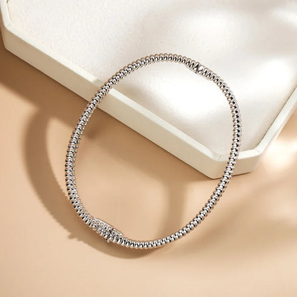 2mm D Moissanite Bangle Women Gift Solid 925 Silver Bracelet Sparkling Lab Diamond Hand Circles Joker Fold Wear Jewelry