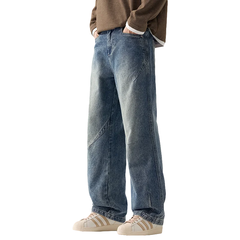 Men's Trendy Jeans All-Season Cotton Blend Straight-Leg Pants - Fashionable Minimalist Versatile Casual Denim Trousers M-4XL