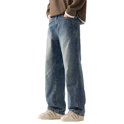 Men's Trendy Jeans All-Season Cotton Blend Straight-Leg Pants - Fashionable Minimalist Versatile Casual Denim Trousers M-4XL