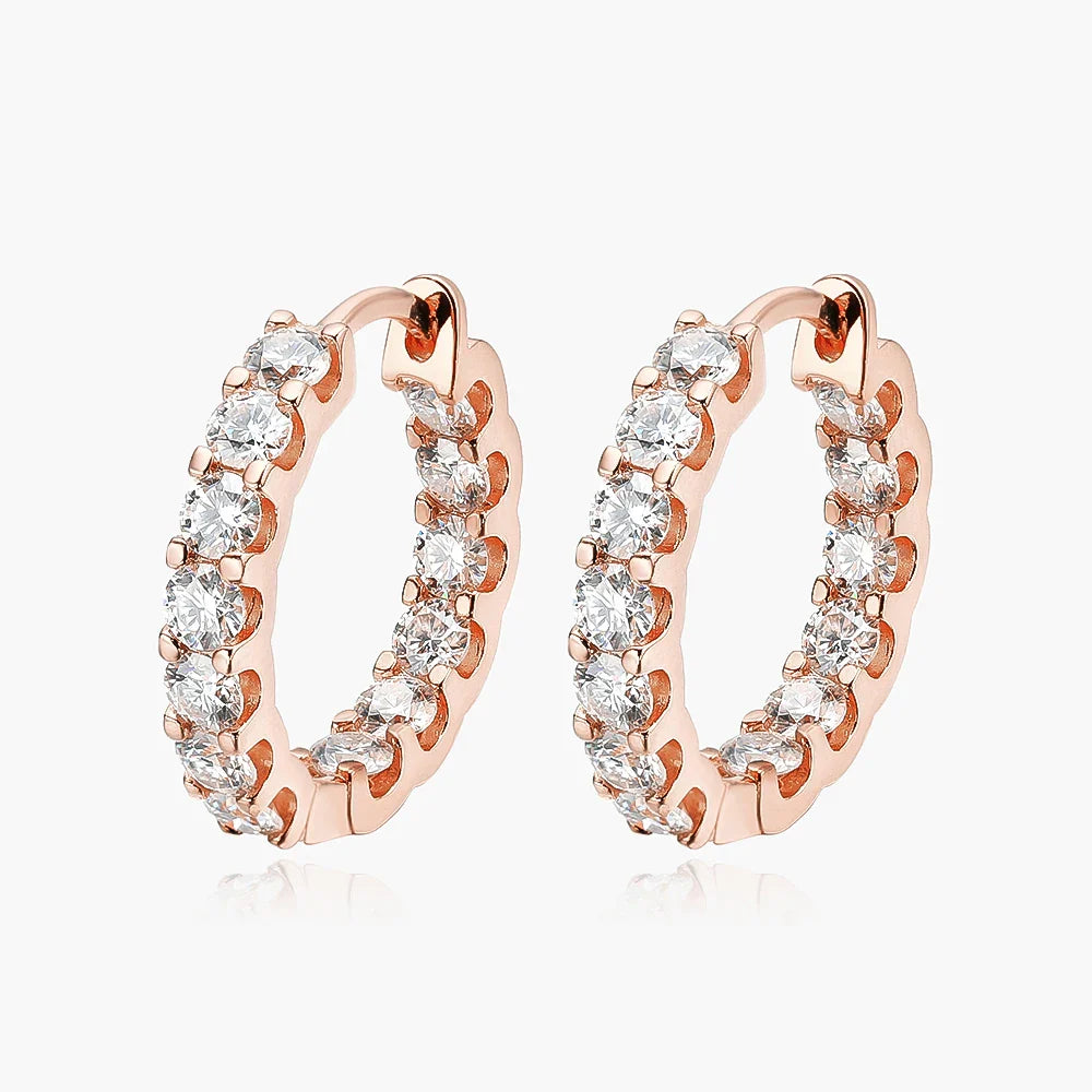 100% 925 Sterling Silver Real 2.6ct Moissanite Earring Hoops For Women Sparkling Wedding Party Luxury Fine Jewelry Gift