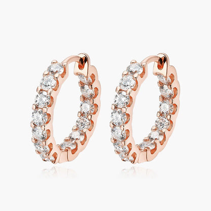 100% 925 Sterling Silver Real 2.6ct Moissanite Earring Hoops For Women Sparkling Wedding Party Luxury Fine Jewelry Gift