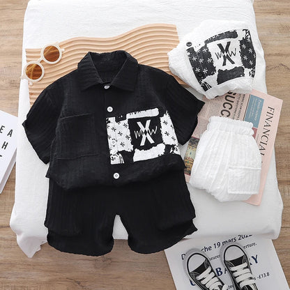 New Summer Baby Clothes Suit Children Boys Casual Letter T Shirt Shorts 2Pcs/Sets Kids Outfits Toddler Costume Infant Tracksuits