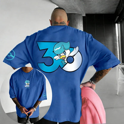 30th Anniversary Printed Cotton T-shirt Summer New Men's and Women's Loose Casual Hip Hop Trendy Short Sleeve Top