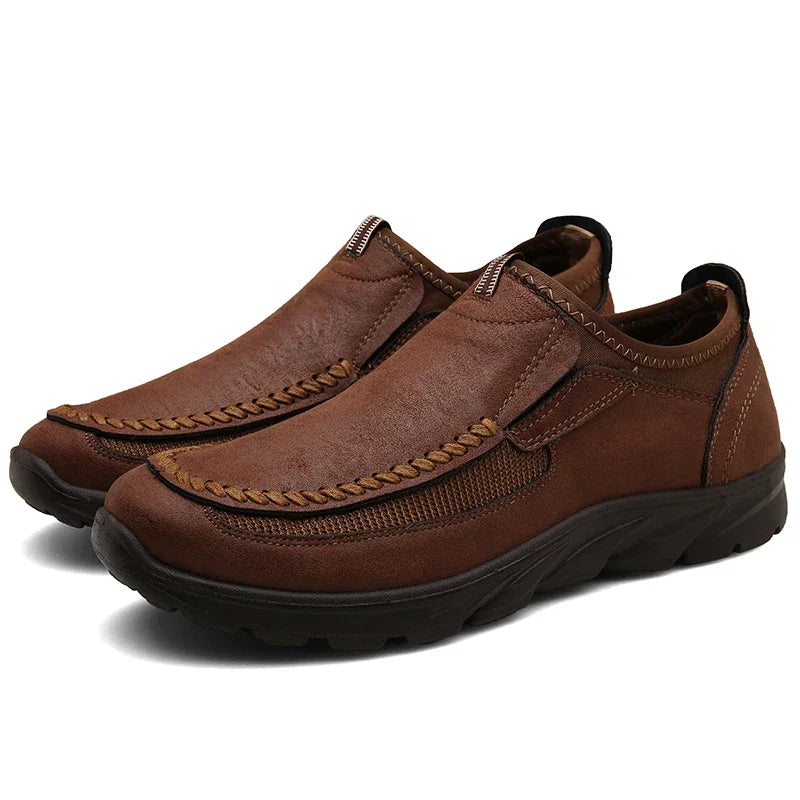 Sapatos Casuais Masculinos Respiráveis Mocassins Tênis Moda Confortável Plano Feito à Mão Retrô Lazer Mocassins Sapatos Masculinos