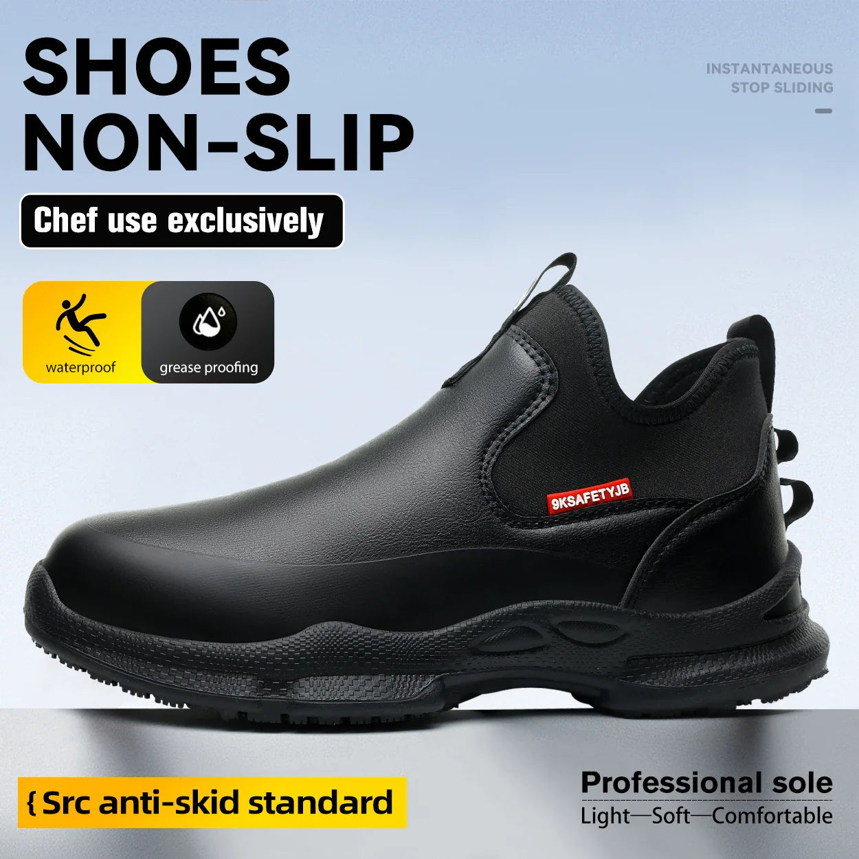 Fashion Comfort Soft Soled Waterproof Shoes Chef Shoes Four Seasons Anti Slip Oil Resistant Business Casual   Work EVA Shoes