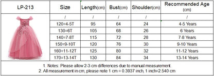 4-14 Years Kids Bridesmaid Dress For Girls Long Lace Wedding Prom Gown Flower Girl Party Dresses Children Formal Evening Clothes