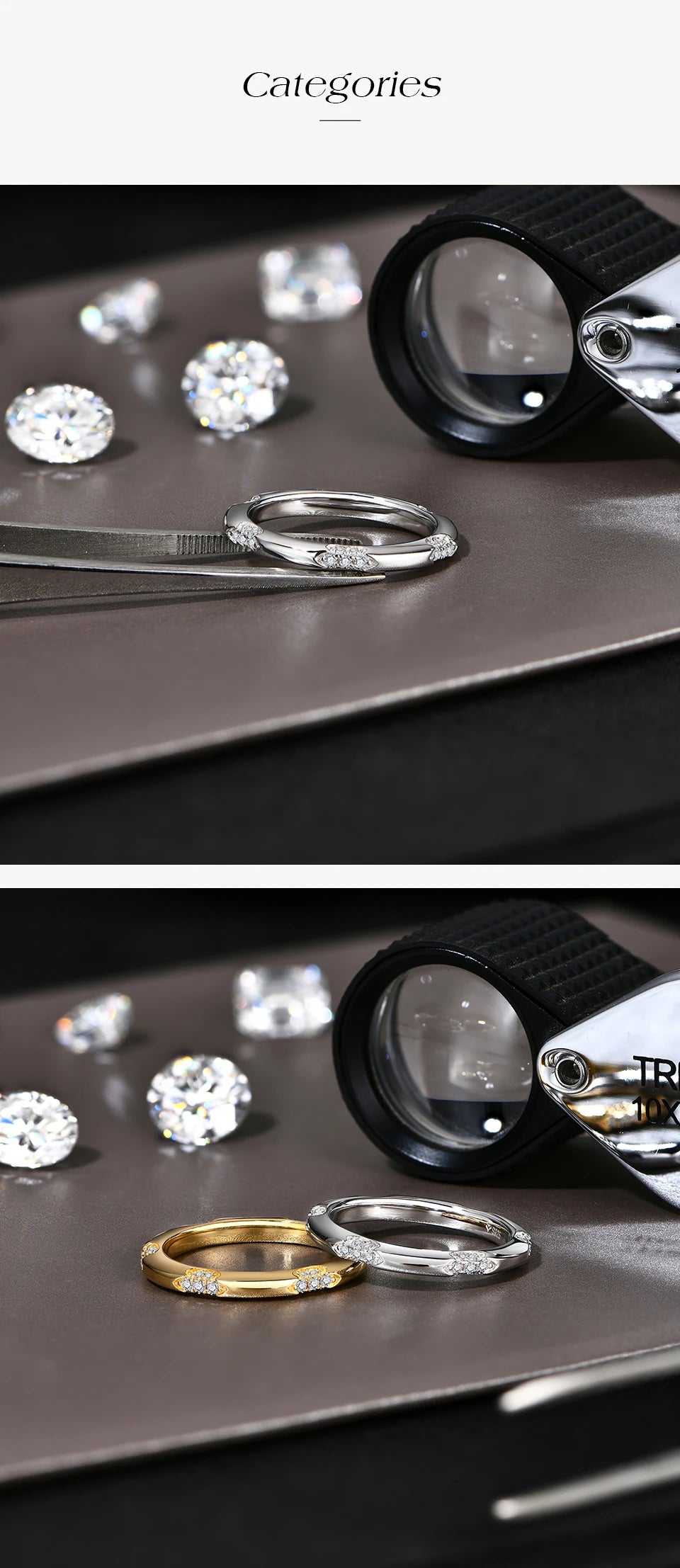 2025 Minimalist Style Moissanite Rings Handmade Design Lab Diamond S925 Silver Unisex Party Band Fine Jewelry Gifts