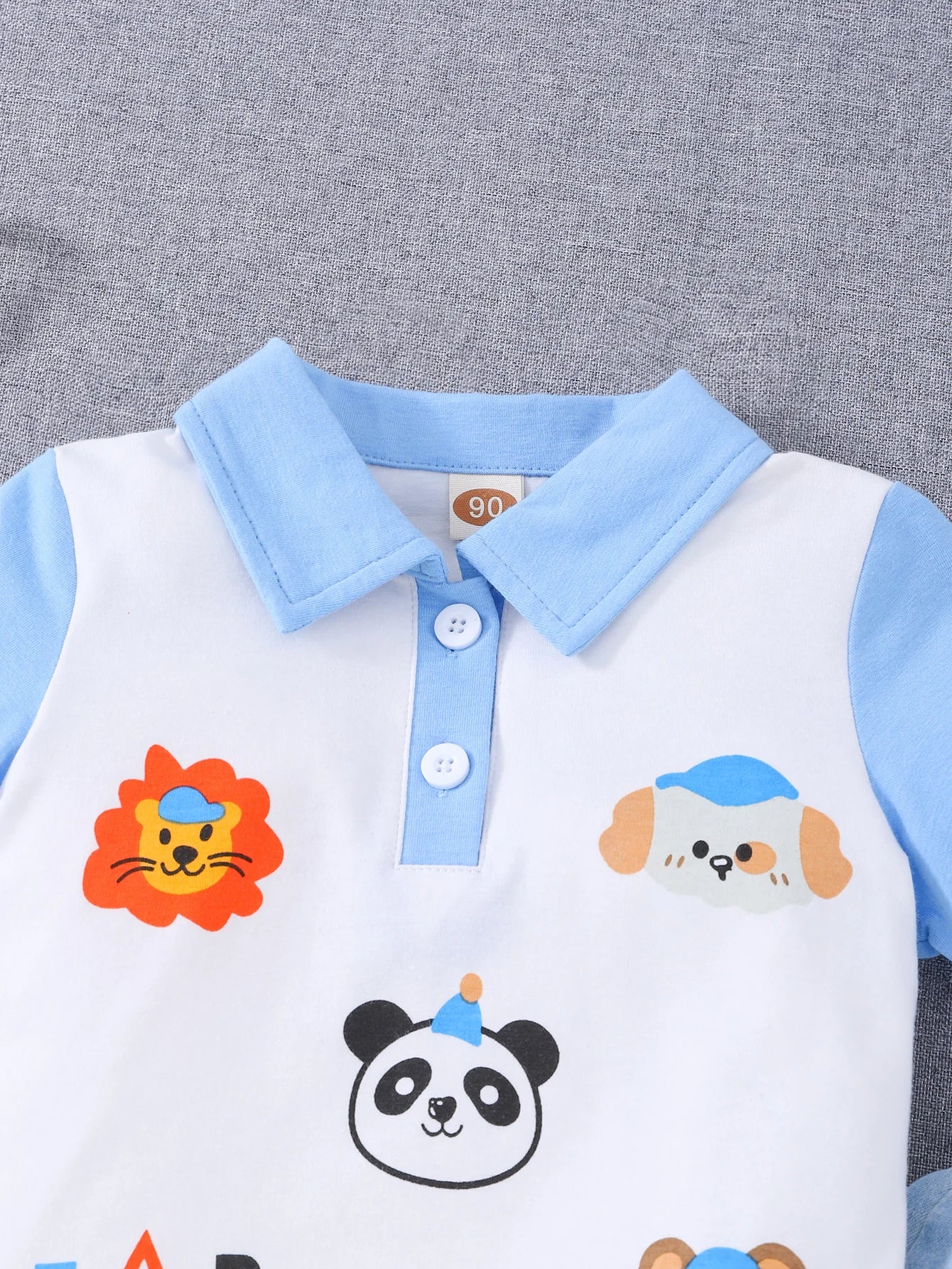 Baby Boy Summer Casual Animal Print Polo Shirt + Jeans Two-Piece Set Infant Clothing Outfit