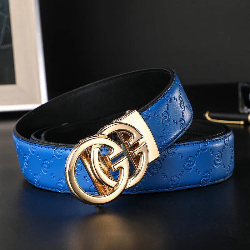 2025 New business Male Famous Style Metal Automatic Buckle Luxury Brand Women Belt Genuine Leather Belts for Men Strap jeans