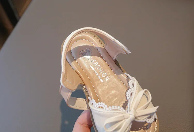 Girls Cute Lace Bow Princess Sandals New Little Kids Soft-soled Beach Summer Shoes Size 22-31
